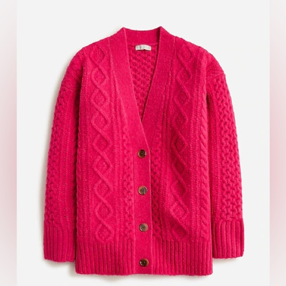 NWT J.Crew cable knit cardigan size XL